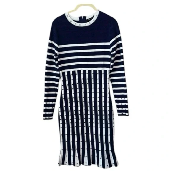 knit dresses mini Bodycon Open Front Ribbed Knit Mini Dress Ivory / Small